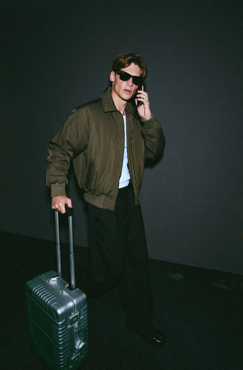 Olive bomber jacket