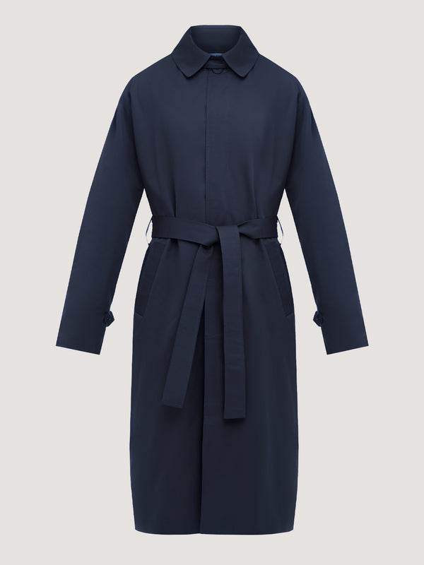 Button-Up Navy Trench Coat