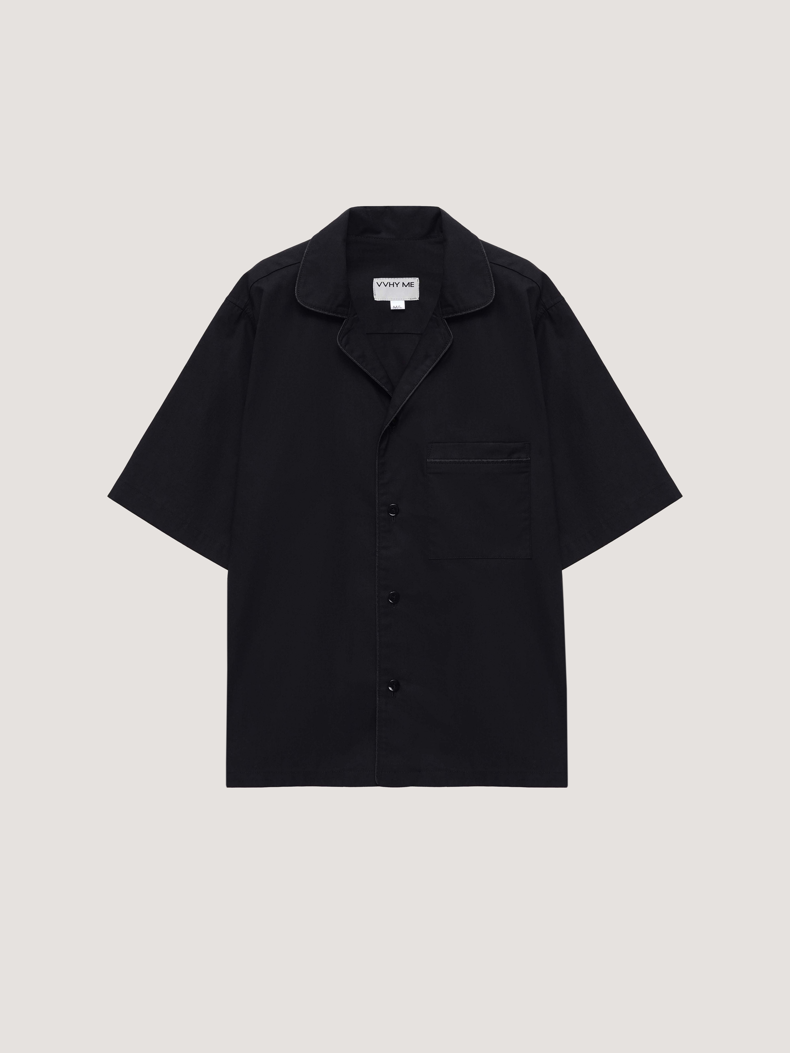 Чорна сорочка в піжамному стилі