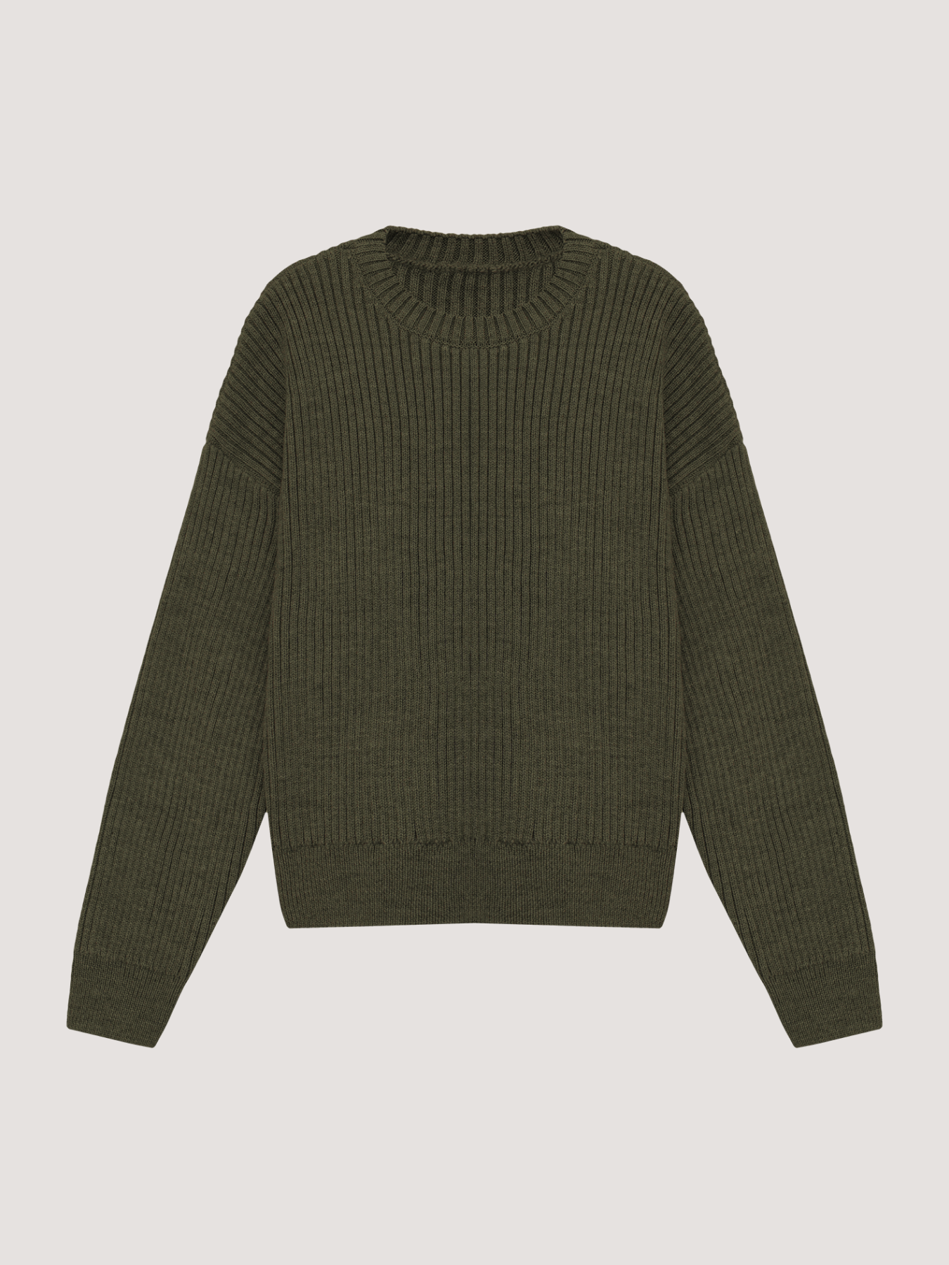 Оливковий вовняний светр