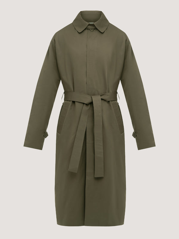 Button-Up Olive Trench Coat