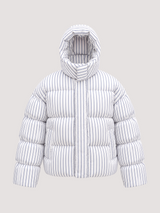 Stripe-print puffer jacket