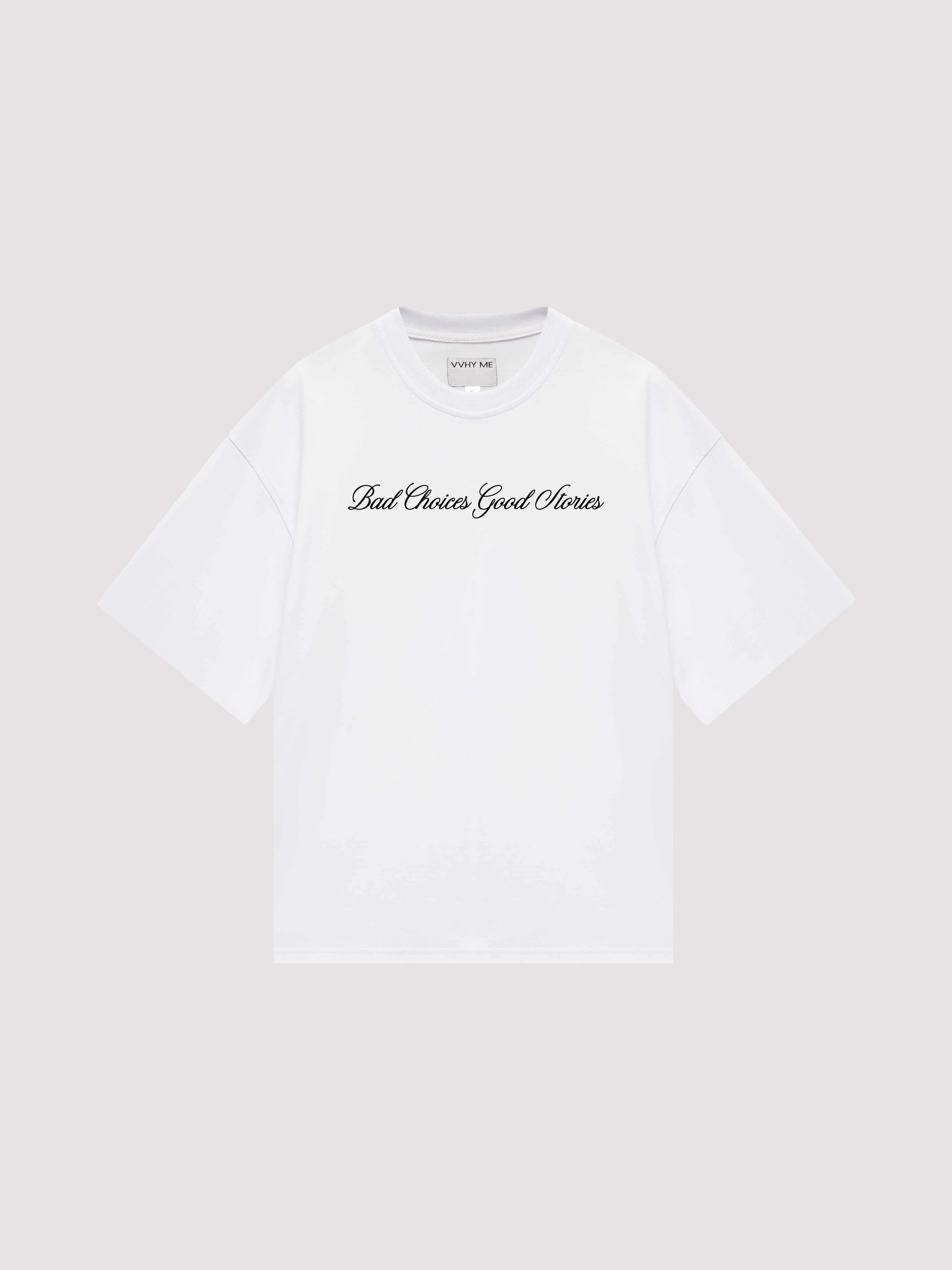 Біла оверсайз футболка “Bad choices, good stories”