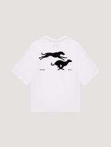 White oversized t-shirt "Slow down"