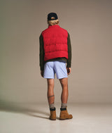 Red puffer vest