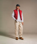 Red puffer vest