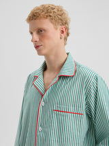 Піжамна сорочка в зелену смужку 