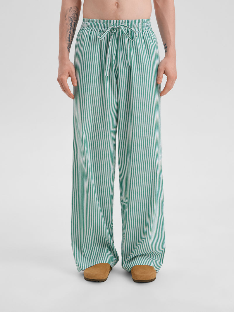 Піжамні штани в зелену смужку