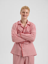 Піжамна сорочка в червону смужку 