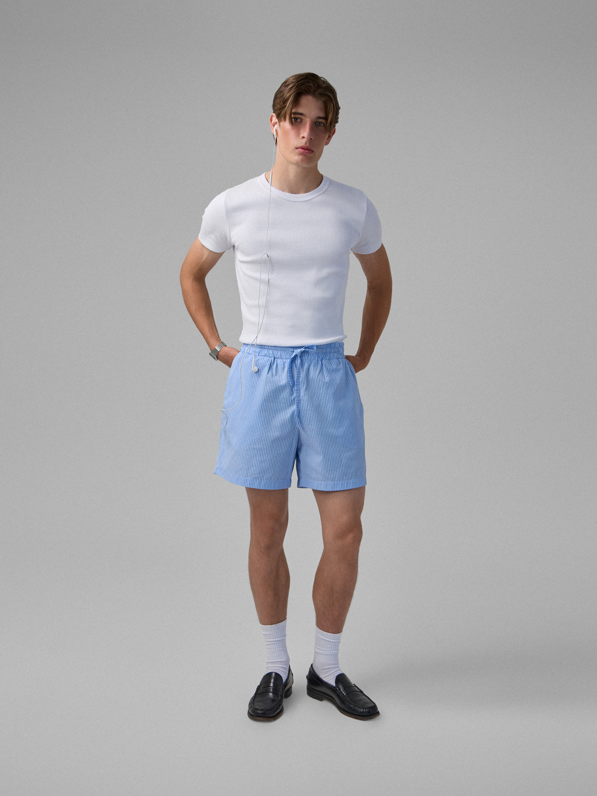 Le Short en coton à rayures