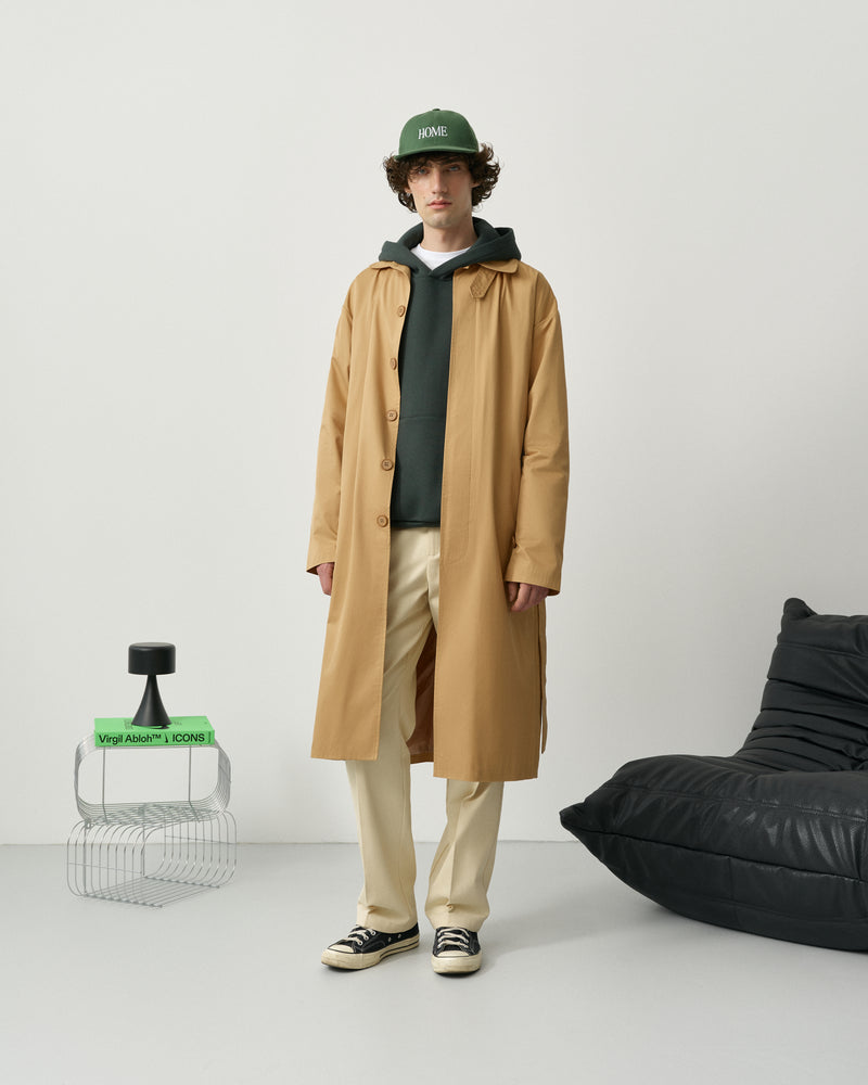 Button-Up Sand Trench Coat