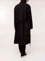 Button-Up Black Trench Coat