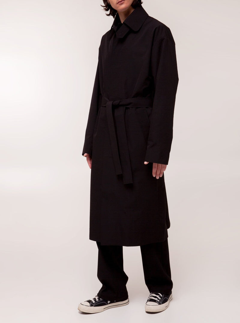 Button-Up Black Trench Coat