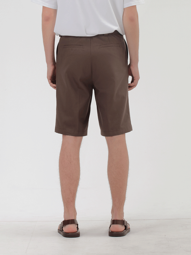 Brown Cotton Shorts