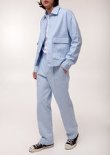 Le Pantalon en coton bleu clair 