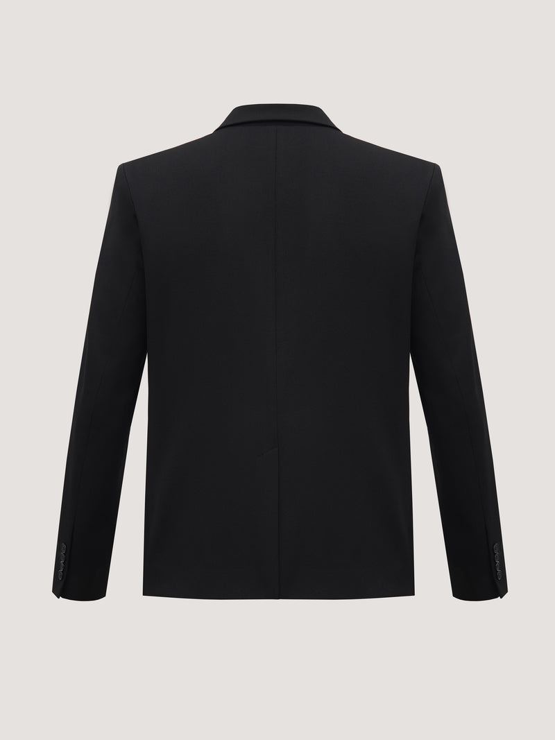 Double-Breasted Black Blazer
